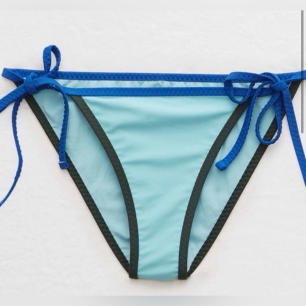 Aerie Blue and Green Cheeky Bikini Bottom
